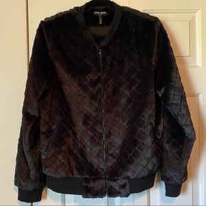 Faux Fur Black Bomber Jacket